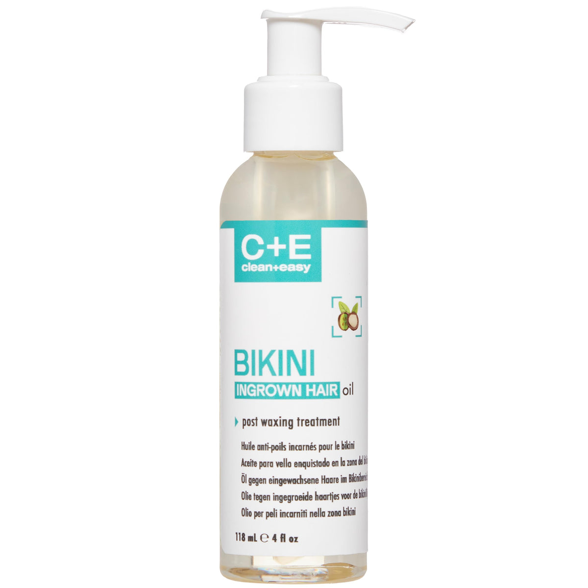 Clean + Easy Bikini Ingrown Hair Oil 4 fl oz front view
