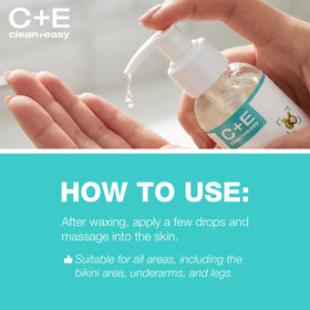 Clean + Easy Bikini Ingrown Hair Oil application on skin