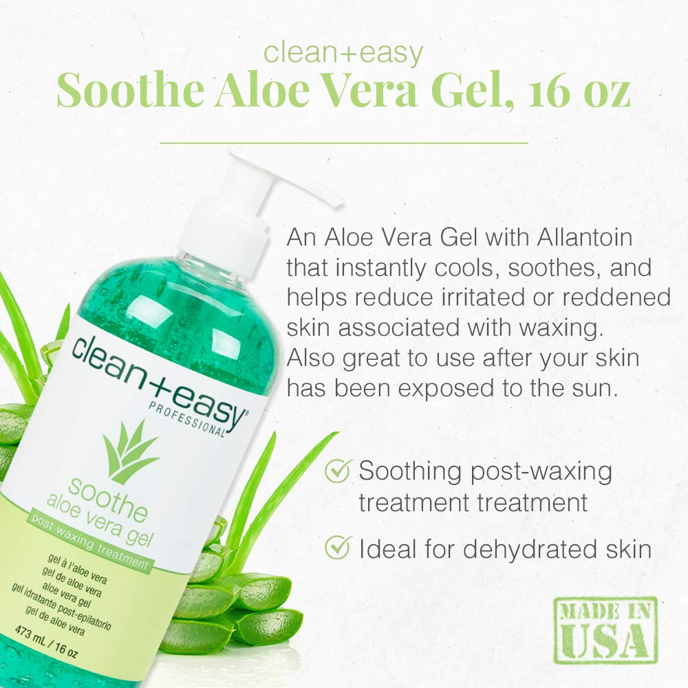 Clean + Easy Post Waxing Aloe Vera Gel 16 oz side view
