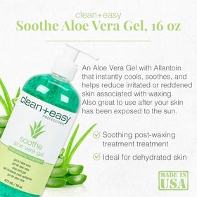 Clean + Easy Post Waxing Aloe Vera Gel 16 oz side view