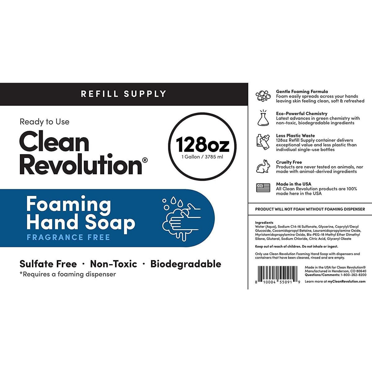 Clean Revolution Foaming Hand Soap ingredients list