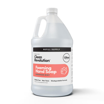 Clean Revolution Foaming Hand Soap Refill 128 Fl Oz Geranium Mint front view