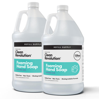 Clean Revolution Foaming Hand Soap Refill 128 Fl Oz Spring Air front view