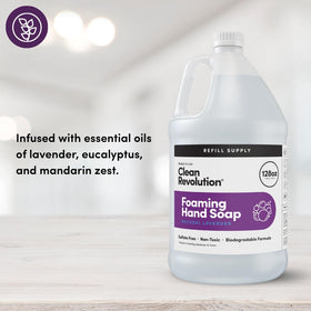 Clean Revolution Foaming Hand Soap Refill 128oz Natural Lavender back view