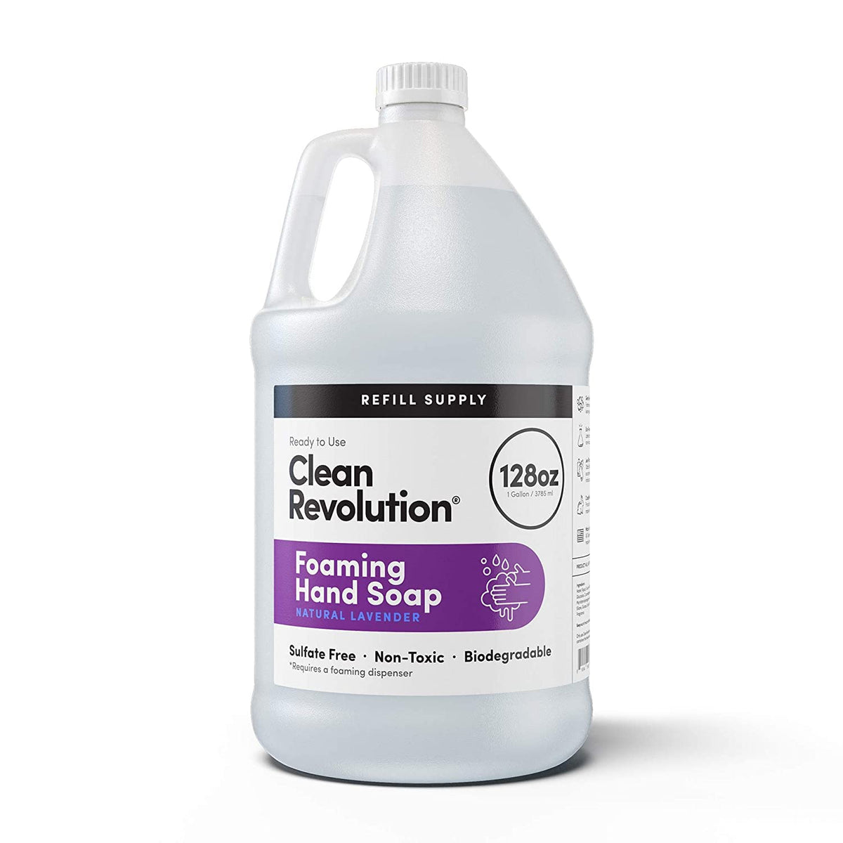 Clean Revolution Foaming Hand Soap Refill 128oz Natural Lavender front view