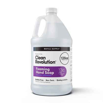 Clean Revolution Foaming Hand Soap Refill 128oz Natural Lavender front view