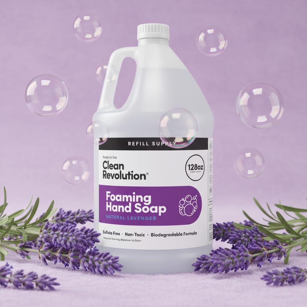 Clean Revolution Foaming Hand Soap Refill 128oz Natural Lavender with essential oils