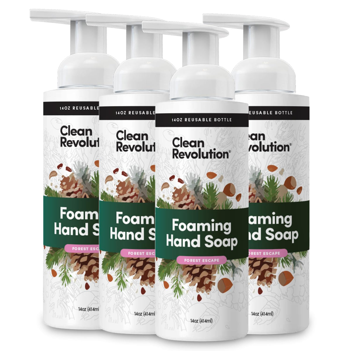 Clean Revolution Foaming Hand Soap Refill 14 oz Forest Escape front view