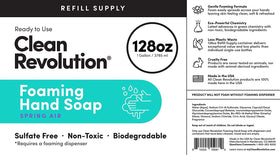 Clean Revolution foaming hand soap refill packaging details