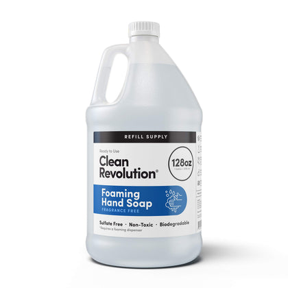 Clean Revolution Fragrance Free Foaming Hand Soap Refill 128 Fl Oz front view