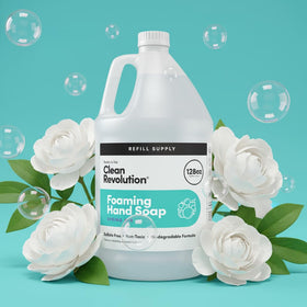 Clean Revolution hand soap refill in kitchen setting