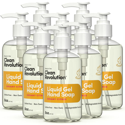 Clean Revolution Liquid Gel Hand Soap 8 Fl Oz front view