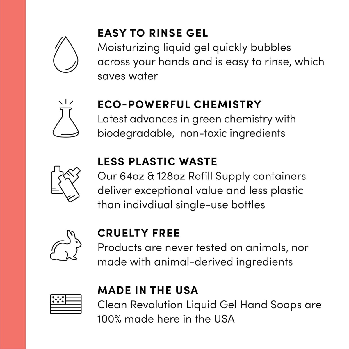 Clean Revolution Liquid Gel Hand Soap pouring into a dispenser