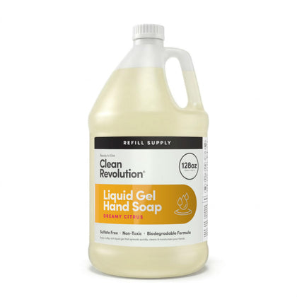 Clean Revolution Liquid Gel Hand Soap Refill 128 Fl Oz Dreamy Citrus front view