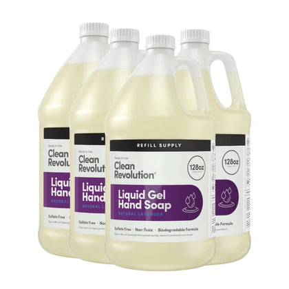 Clean Revolution Liquid Gel Hand Soap Refill 128 Fl Oz Lavender front view