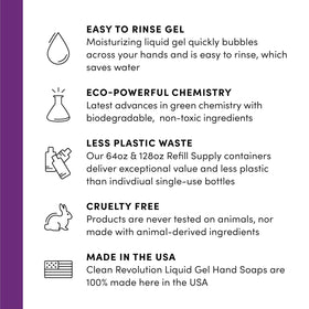 Clean Revolution Liquid Gel Hand Soap Refill 128 Fl Oz Lavender side view