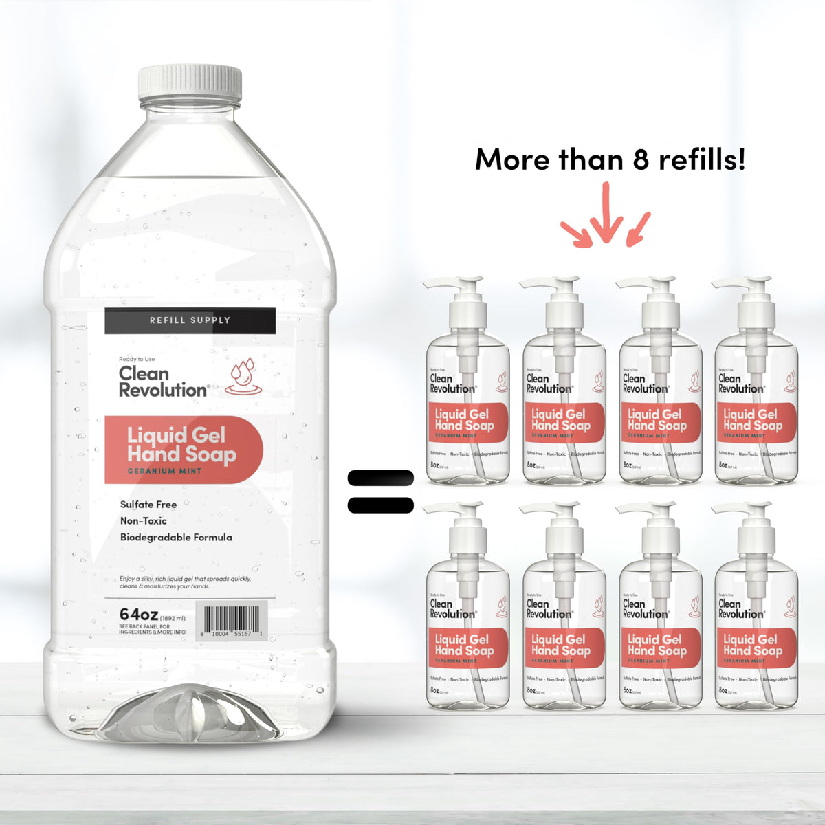 Clean Revolution Liquid Gel Hand Soap Refill back details