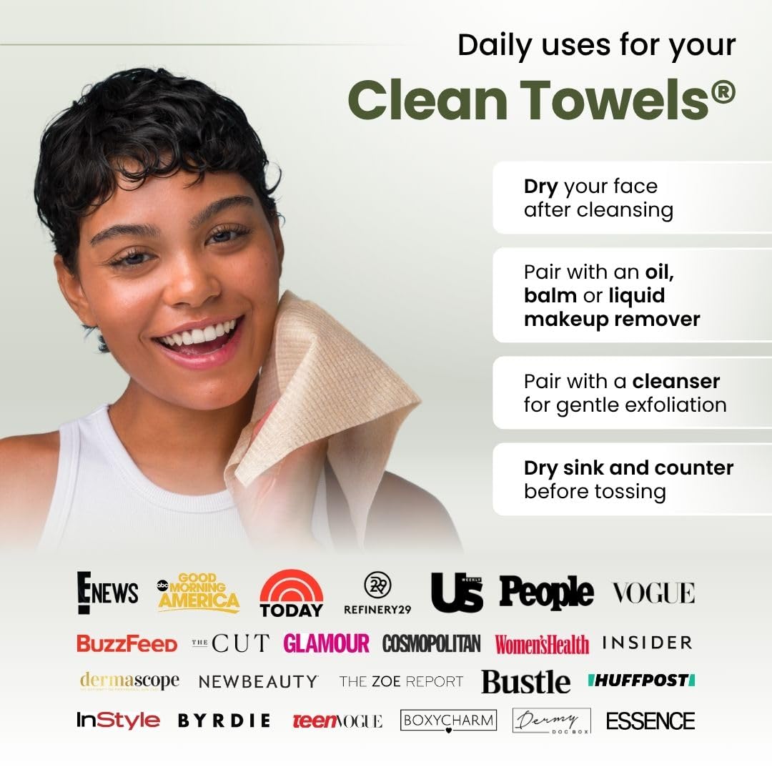 CLEAN SKIN CLUB Bamboo Viscose Clean Towels XL in use
