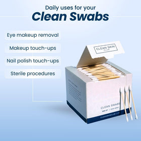 CLEAN SKIN CLUB Clean Swabs 500CT rounded tip for blending
