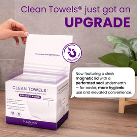 CLEAN SKIN CLUB Healthy Aging Clean Towels XL back view packaging