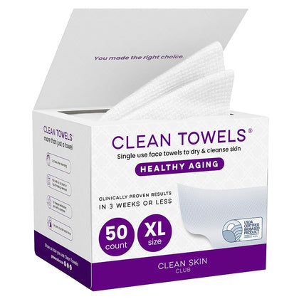 CLEAN SKIN CLUB Healthy Aging Clean Towels XL front view packaging