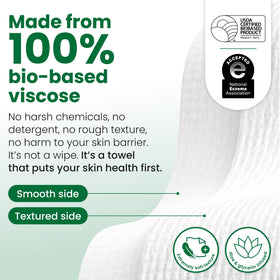 CLEAN SKIN CLUB Sensitive Skin Clean Towels XL showing aloe and glycerin infusion