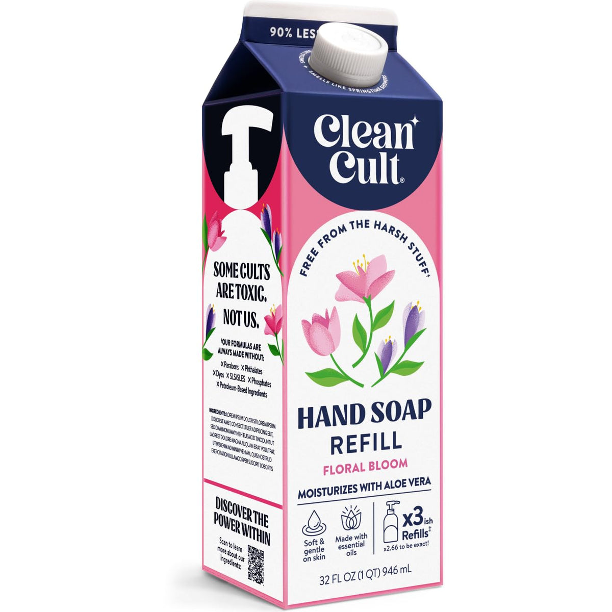 Cleancult Floral Bloom Liquid Hand Soap Refill 32 oz front view