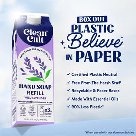 Cleancult Liquid Hand Soap refill bottles with lavender flowers