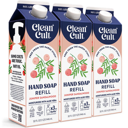 Cleancult Liquid Hand Soap Refill Juniper Sandalwood 32 oz front view