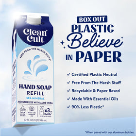 Cleancult Liquid Hand Soap Refill packaging showing eco-friendly design