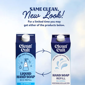 Cleancult Liquid Hand Soap Refill showing recyclable paper packaging