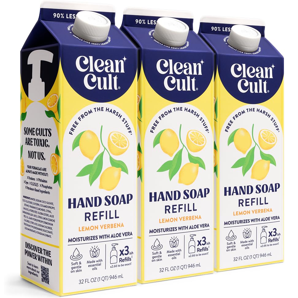 Cleancult Liquid Hand Soap Refills Lemon Verbena 32 oz packaging front view