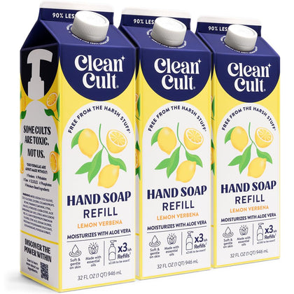 Cleancult Liquid Hand Soap Refills Lemon Verbena 32 oz packaging front view