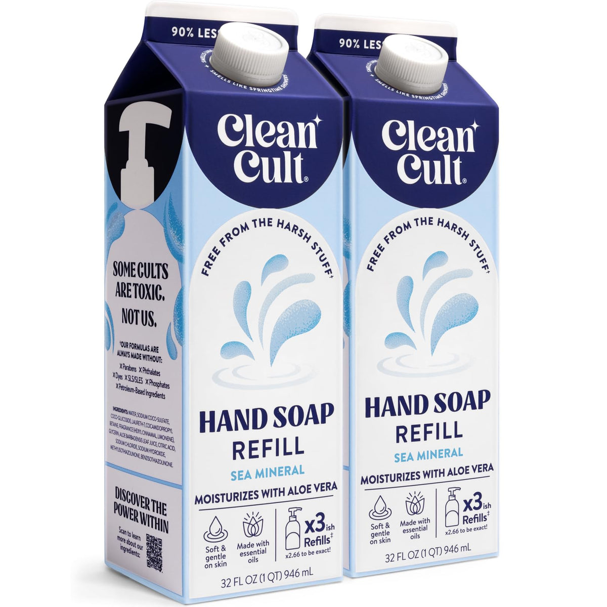 Cleancult Liquid Hand Soap Refills Sea Minerals 32 oz front view