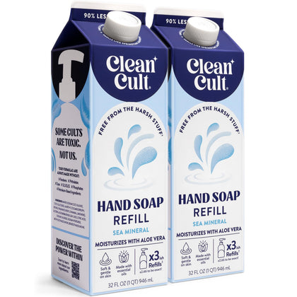 Cleancult Liquid Hand Soap Refills Sea Minerals 32 oz front view