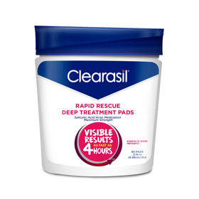 Clearasil Rapid Rescue Acne Face Pads 90 count packaging front view