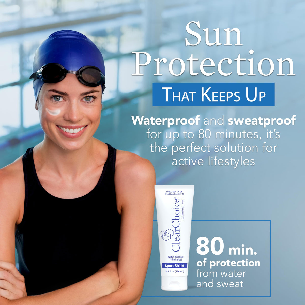 ClearChoice Sport Shield SPF 45 sunscreen texture close-up