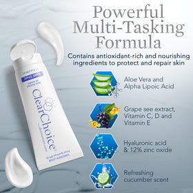 ClearChoice Sport Shield SPF 45 sunscreen with beach accessories