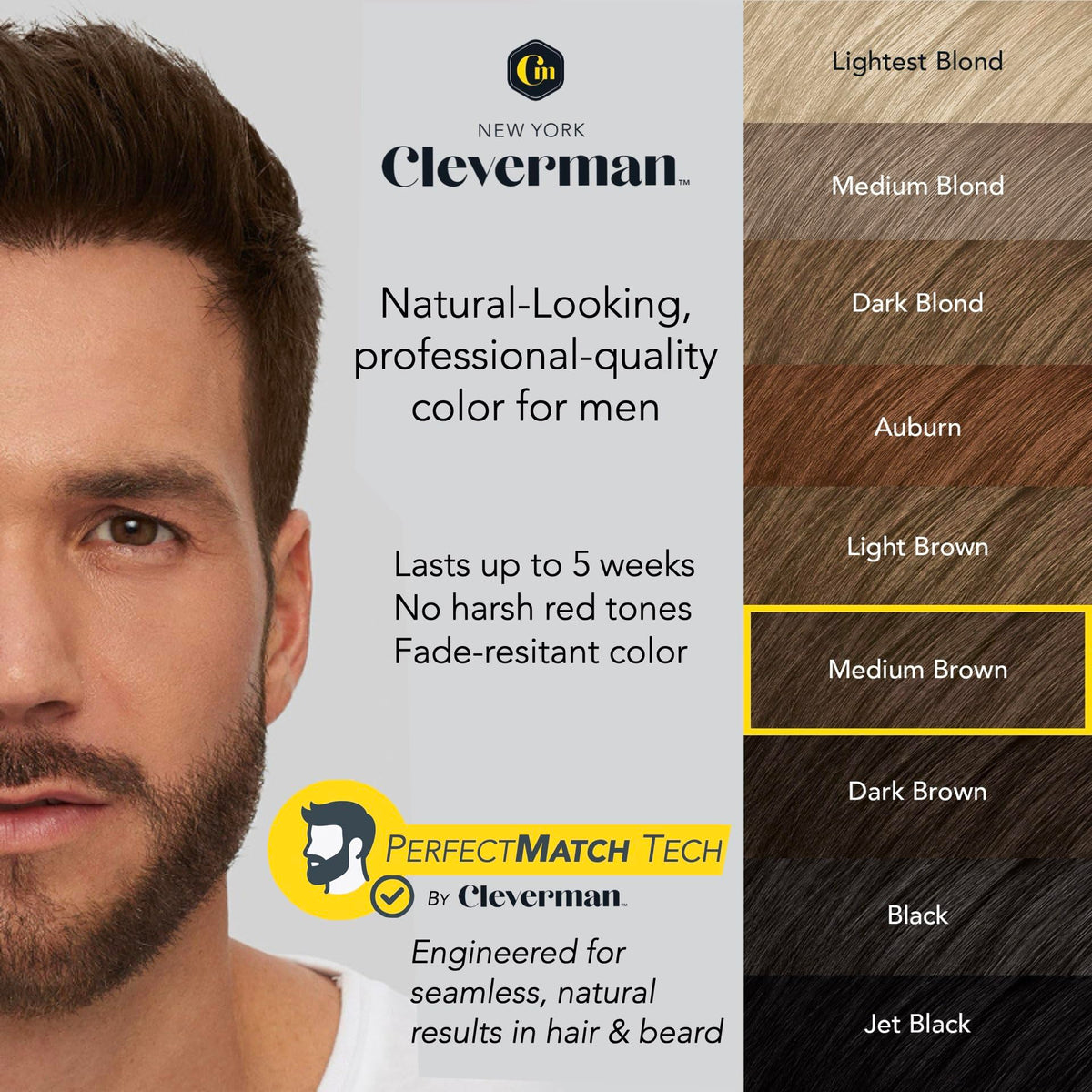 CLEVERMAN hair dye packaging with product details
