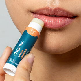 Cliganic Citrus Lip Balm tube front view