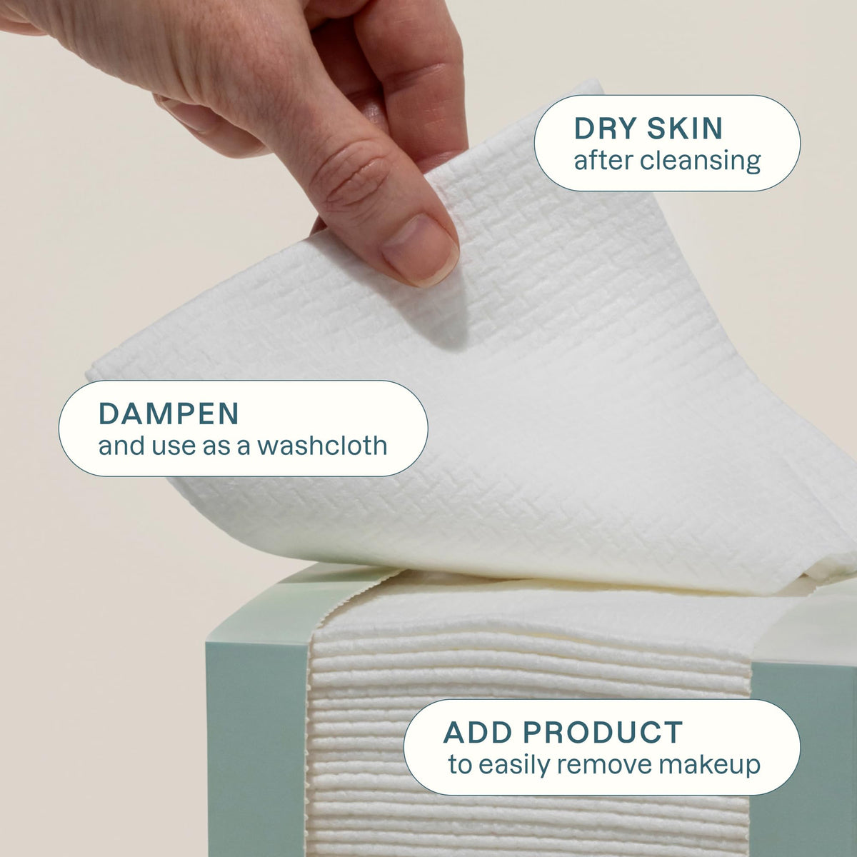 Cliganic Clean Face Towels XL packaging side view