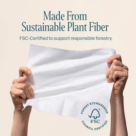 Cliganic Clean Face Towels XL stacked on a bathroom counter