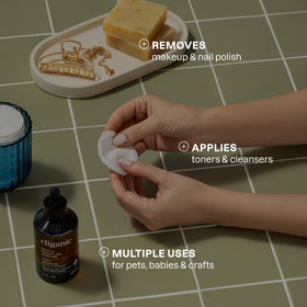 Cliganic Cotton Rounds in use for makeup removal