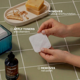 Cliganic Extra Large Face Pads with toner and cleanser