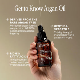 Cliganic Organic Argan Oil bottle side view