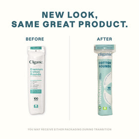 Cliganic Organic Cotton Rounds packaging side view