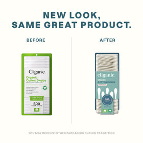 Cliganic Organic Cotton Swabs packaging details