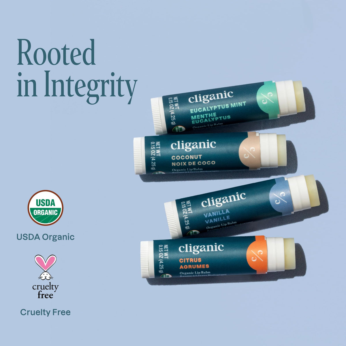 Cliganic Organic Lip Balm Set packaging