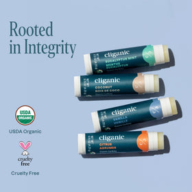 Cliganic Organic Lip Balm Set packaging
