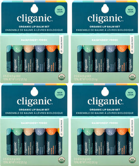 Cliganic Organic Lip Balm Set packaging with 24 tubes